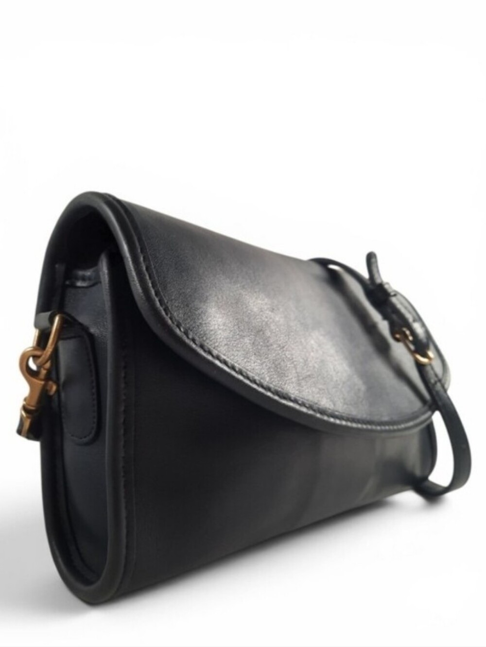 '94 COACH Navy Sterling  Clutch Leather Crossbody Shoulder Bag Blue Vtg EUC